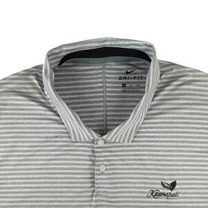 Nike Tiger Woods TW Dri-FIT Golf Polo Shirt Grey Stripe Kaanapali Mens XXL